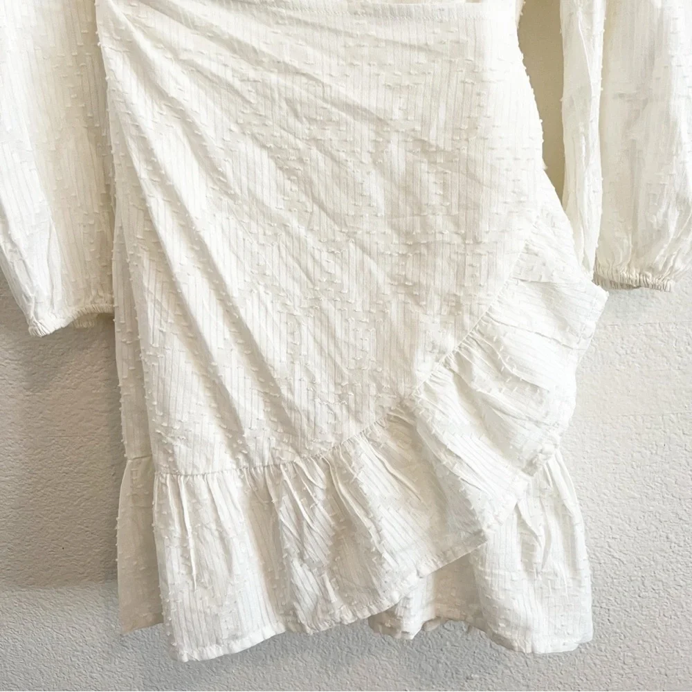 J. Crew NWT  Puff Sleeve Wrap Dress 100% Cotton Size M